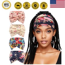 Extra Wide Turban Headbands for Women No Slip Boho Elastic Hairband