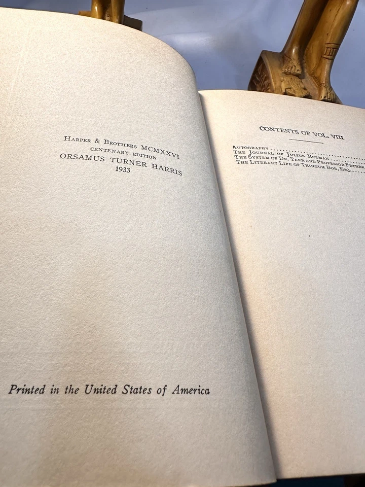 The Works Of Edgar Allan Poe Volumes 2/4 & 8 Standard Book Co Hardcover-1933 Set Foto 4 de 4