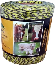Farmerry 1312 Feet Portable Electric Fence Polywire 1312 Feet, Yellow&Black 