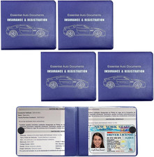 4 PCS Car Registration and Insurance Holder, Vehicle Glove Box Organizers with C