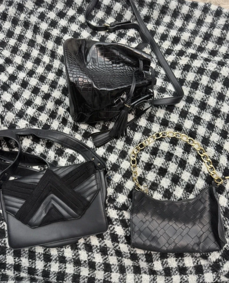 Damen Handtaschenset 3 teilig Schwarz elegant, Trendy - Bild 3 von 4