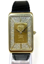 Corum Diamond 18k Gold Bar Quartz Men's Watch 44465