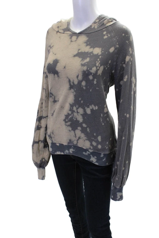 Женская хлопковая толстовка с капюшоном Pam & Gela с длинным рукавом с v-образным вырезом галстук краситель серая размер S - Изображение 2 из 4