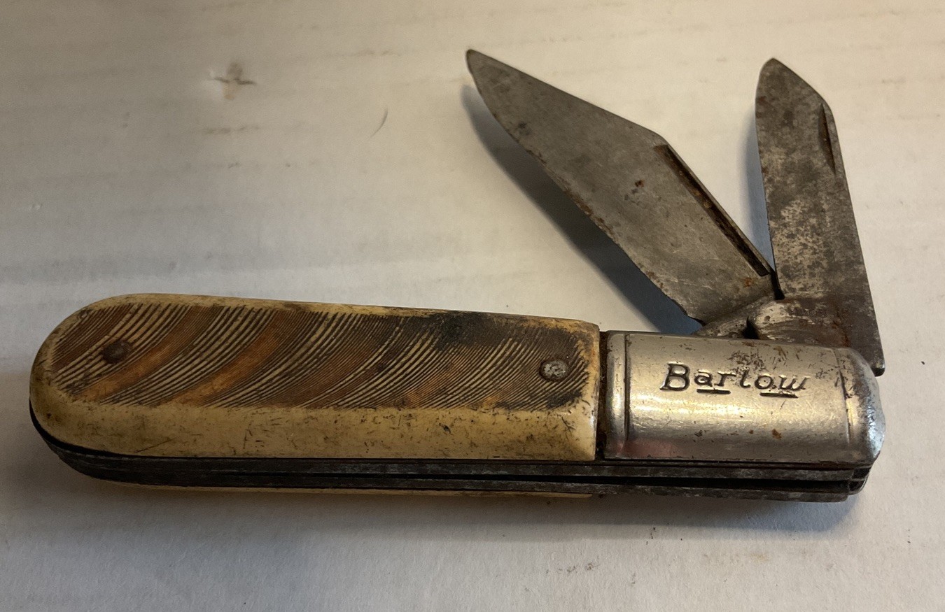 Vintage Barlow 2 Blade Jackknife by Colonial Knife Co. w Celluloid Handle