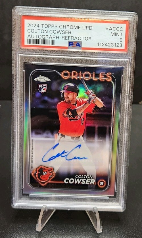2024 Topps Chrome Update Colton Cowser RC #AC-CC Auto Refractor /499 PSA 9⚾️