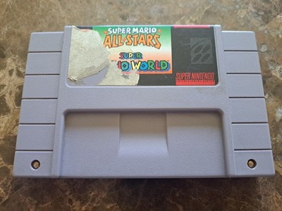 Super Mario All-Stars + Super Mario World SNES Authentic Cartridge Only Tested