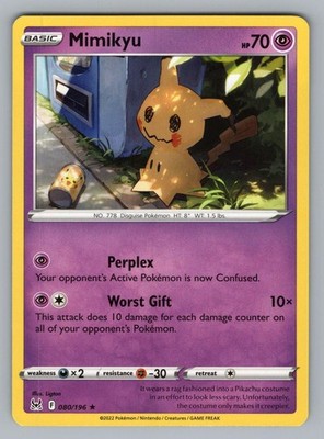 MIMIKYU, 080/196 R LOST ORIGIN POKEMON NM LOR 2022