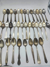 Vintage Silverplate Silverware Spoons Mixed Lot Of 36 Pcs. Lot 110.