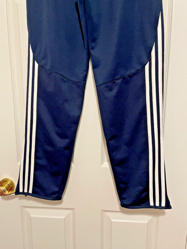 Adidas Climalite Athletic Pants 3 Stripe Unisex Youth XL 18 Navy w/Zip Up Leg - Picture 9 of 10