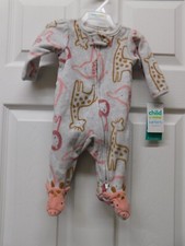 Child of mine by Carter's Girls 2-Way Zip Footie Sleep Play-Safari-0-3 M-NWT
