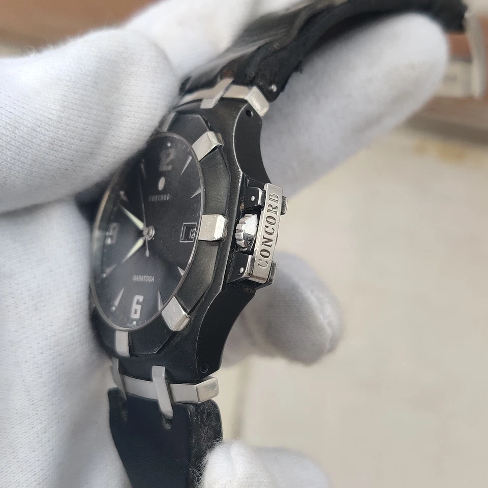 Concord Saratoga Quartz Black Dial Swiss Men's Watch - image 3 of 4