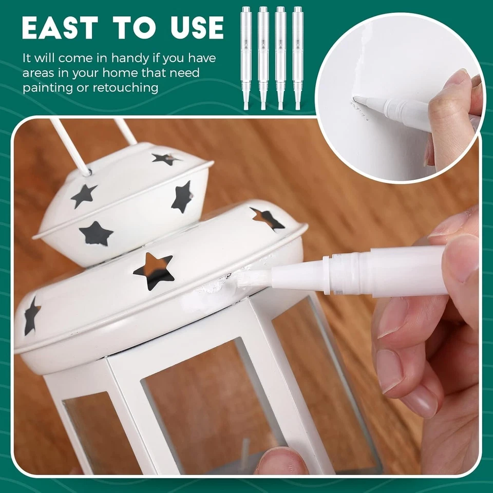 Paquete de 2 bolígrafos de pintura de retoque bolígrafo de pincel recargable bolígrafo de aceite vacío transparente P Foto 4 de 4