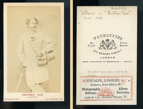 English Theater London Actor Edward Sothern Old CDV Photo Wothlytype 1865 - Picture 3 of 3