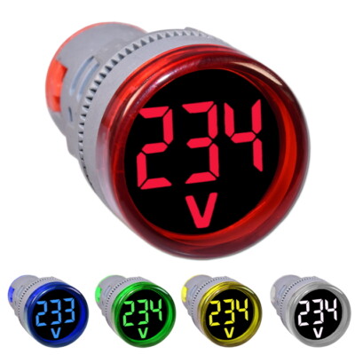 50-500V AC Digital Voltmeter Anzeige LED Spannungsanzeige Rund Rot Blau Grün