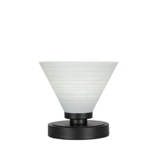 Toltec Luna Accent Table Lamp 6.5", Black, 7" White Matrix Glass - 51-MB-4051