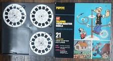 Vintage gaf Popeye The Sailor Man Talking View master 3 Reels Set Box 1970s
