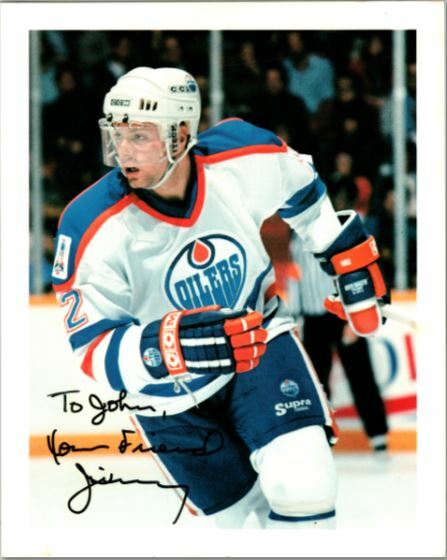 Jimmy Carson Edmonton Oilers Autographed 8x10 Photo NHL Hockey 