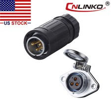 3 Pin Connector Male Plug  Female Socket Outdoor Waterproof IP67 Power Signal