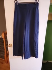 Boden Sz 10R Hampshire Ponte Navy Blue Pull On Stretch Wide Leg Ankle Pants