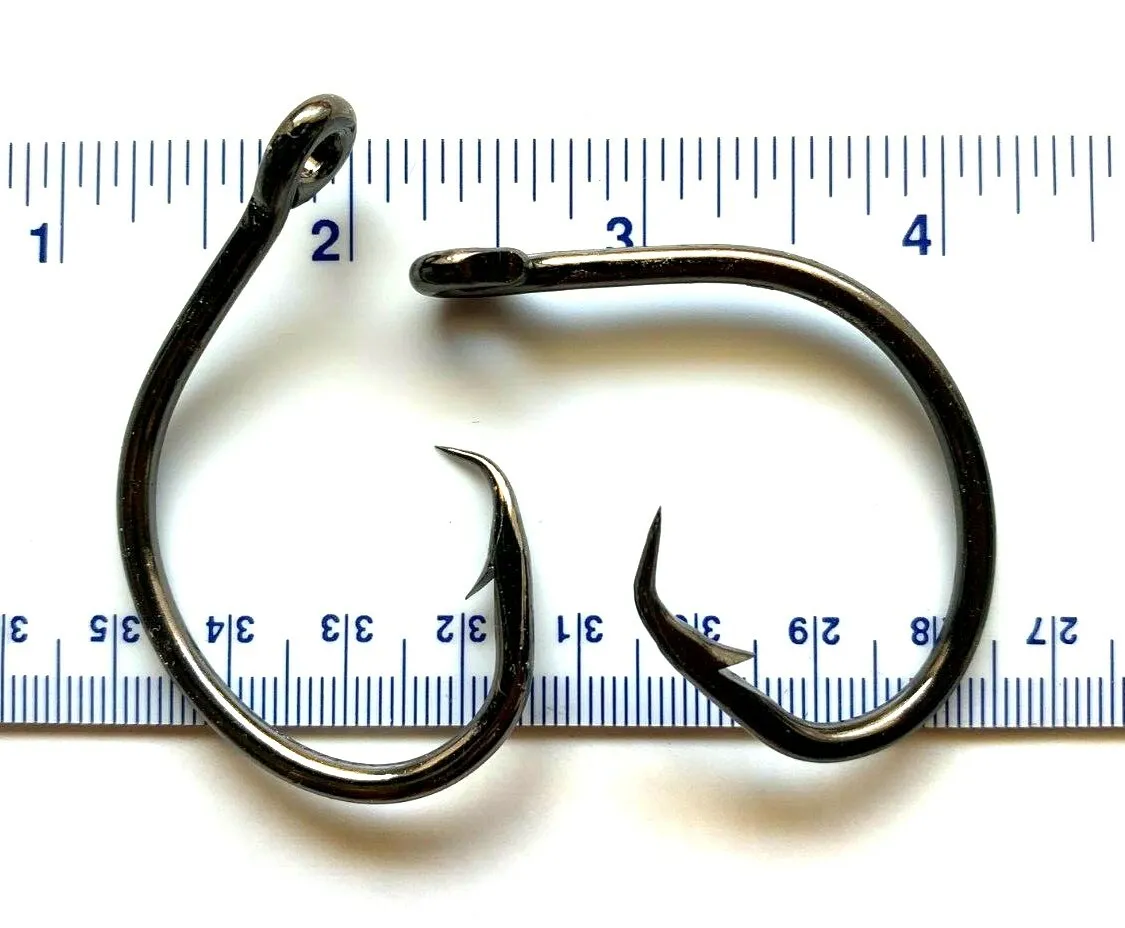 100 GT 8276 Offset Tuna Black Nickel Circle Hooks size 14/0 - high carbon  steel