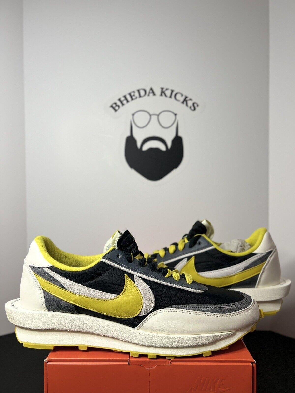 SACAI X NIKE Nike LD Waffle Sacai x UNDERCOVER Bright Citron usate Og US da uomo taglia 15