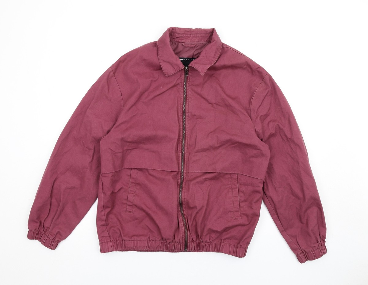 ASOS Mens Purple Bomber Jacket Coat Size L Zip UK