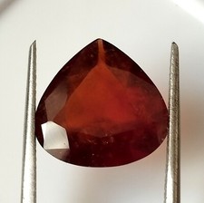Heart Shape Natural Hessonite Garnet 14X14 MM 7.35 Carat Faceted Loose Gemstone