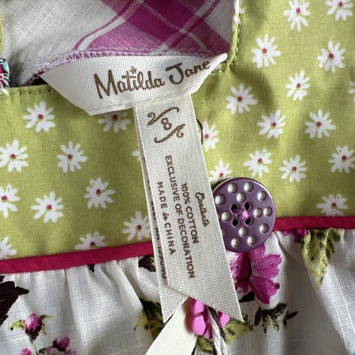 Matilda Jane Top Girls Enchanted Garden Art School Mixed Print Peasant Size 8 - Picture 6 of 16