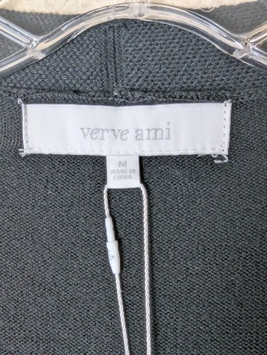 Verve Ami Black Open Front Recycled Cardigan NWT Sz M - Picture 4 of 7