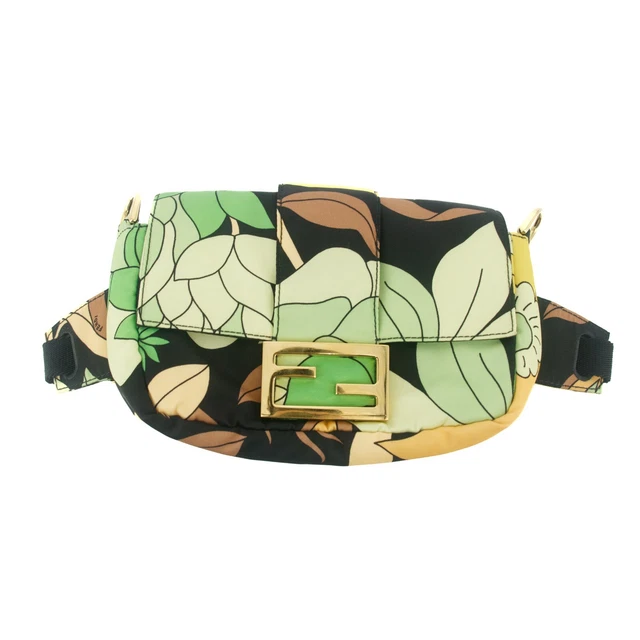 EBAY LIVE Fendi Vintage Convertible Uette Green Baguette Belt Bag #9314