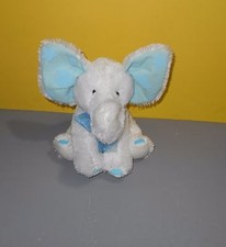 Russ 12" Eddie the Bean Stuffed Plush White Elephant w/ Blue Star Ears 48273