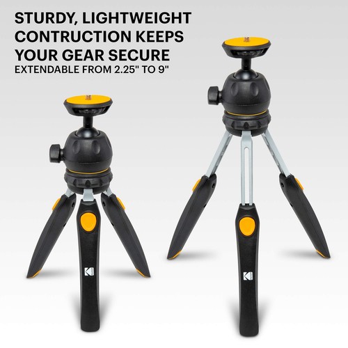 Kodak Mini Tripod for Luma 75, 150 & 350 with 360° Ball Head, Compact 9” Tripod - Picture 3 of 7