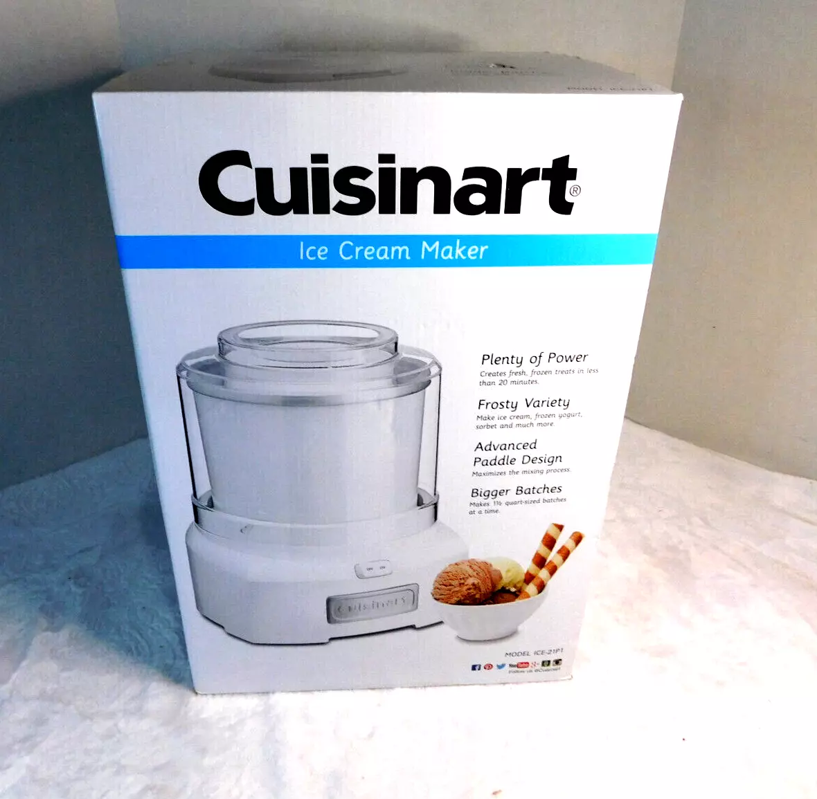 Cuisinart 1.5 Quart Frozen Yogurt Ice Cream Sorbet Maker White