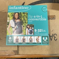 Infantino Flip 4-in-1 Convertible Baby Carrier convertible Gray 8-32 lbs New