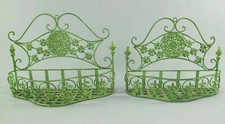 Porte-Plante 2 Pièces En Fer Forgé Pour Décoration De Jardin Antique Vert