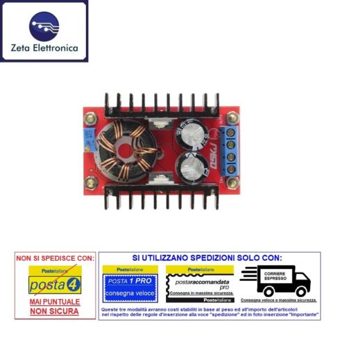 CONVERTITORE DC-DC STEP UP DI TENSIONE 150W BOOST A VOLTAGGIO USCITA REGOLABILE - Imagen 2 de 5