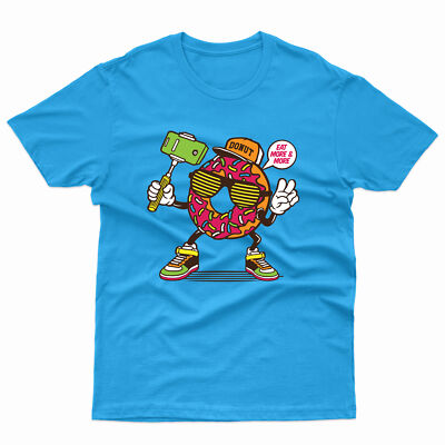Donut Selfie Stick Figur mit Sneaker Schuh lustiges T-Shirt Kinder Erwachsene