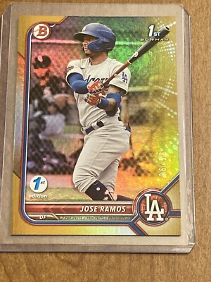 2022 Bowman 1st Edition #BPPF129 JOSE RAMOS Rookie GOLD FOIL #'d /50 Dodgers HOT