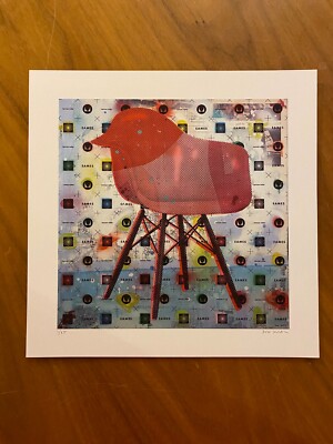 Eames 10'' x 10'' Signed Numbered Art Print MCM Modern Chair Herman Miller Decor