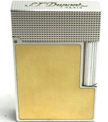 S.T.Dupont Gas Lighter Silver Gold LINE 2 small with box | eBay