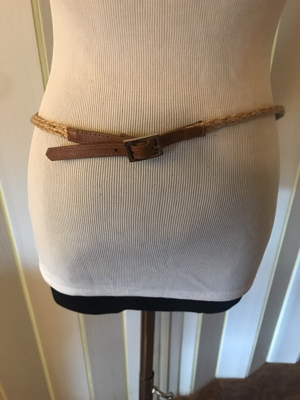 Skinny Macramé￼ Rope Faux Leather Belt Stretch One Size ￼3/8” Wide-33” Long