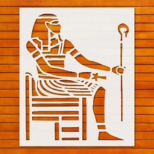 Egyptian King Stencil Template Reusable for Wall Art, DIY Crafts, Fabric Paintin