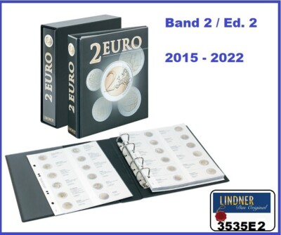 LINDNER-3535E2-2 Euro-Coin-Album PUBLICA-M Vordruckalbum Cassette 2015-2022
