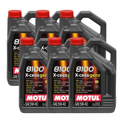 Motul 8100 X-Cess Gen2 5W40 - 100% Synthetic Oil - 5L 109776 6 Pack