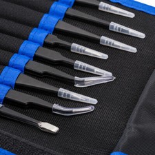 10* Edelstahl Pinzetten Set ESD10-17 Spitzpinzette modellbau Gebogen Anatomischw