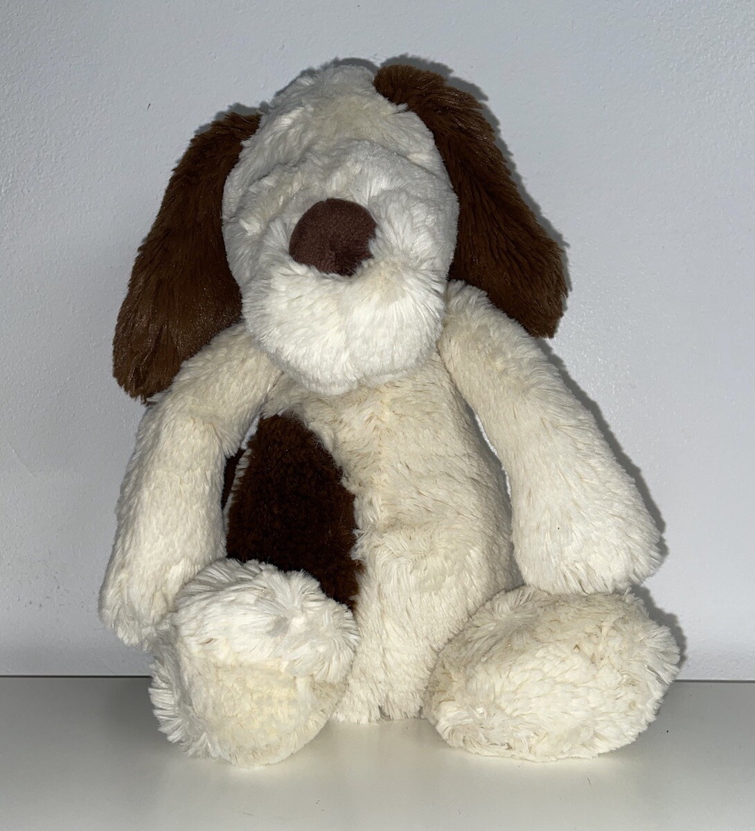 Jellycat Medium Bashful Mutt Puppy 🐶 Spotty Dog Cream Brown VGC