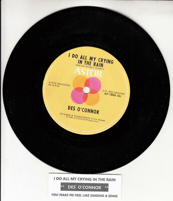 DES O'CONNOR  I Do All My Crying In The Rain 7'' 45 record NEW + juke box strip