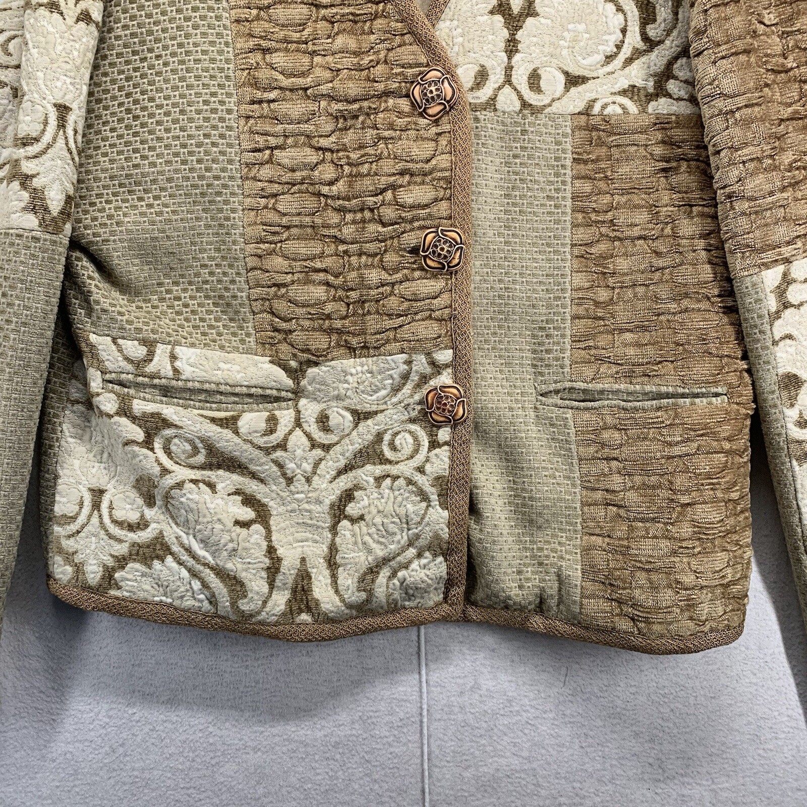 Vintage Patchwork Jacket Max & Mabel Texture Crea… - image 4