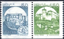 1985 italia repubblica Castelli Bobina coppia MNH
