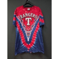 Vintage Y2K Liquid Blue Style Texas Rangers Tee Size Large